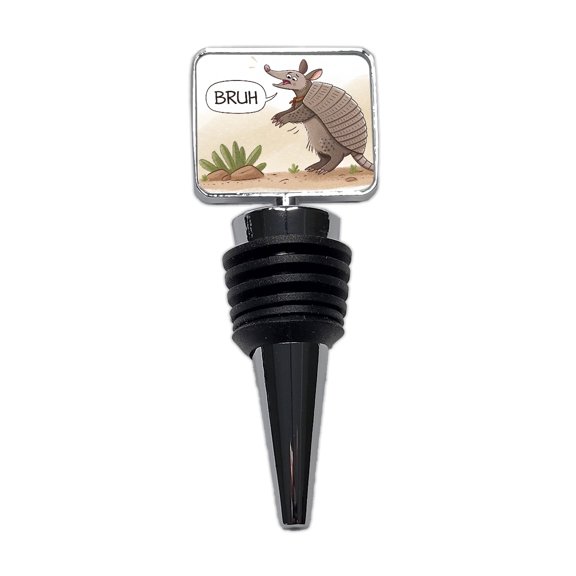 Armadillo Bruh Funny Wine Bottle Stopper Cap Plug