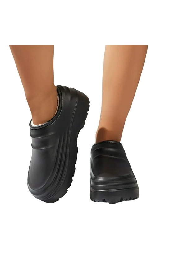 Armadillo Chef Shoes for Women Men Warm Winter Fuzzy Fleece Clogs Oil Resistant Waterproof Nurse Garden Sneakers