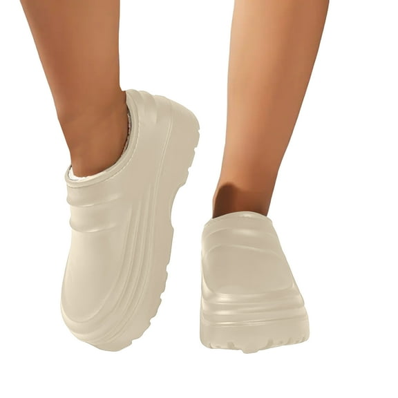 Armadillo Chef Shoes for Women Men Warm Winter Fuzzy Fleece Clogs Oil Resistant Waterproof Nurse Garden Sneakers