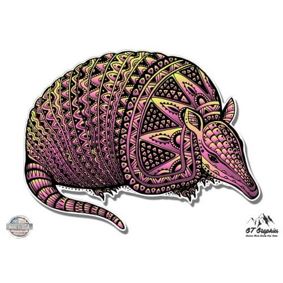 Armadillo Colorful - 8" Vinyl Sticker - For Car Laptop I-Pad - Waterproof Decal