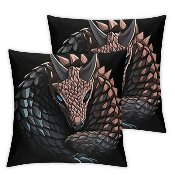 Armadillo Hugging Pangolin Throw Pillowcase, Multicolor