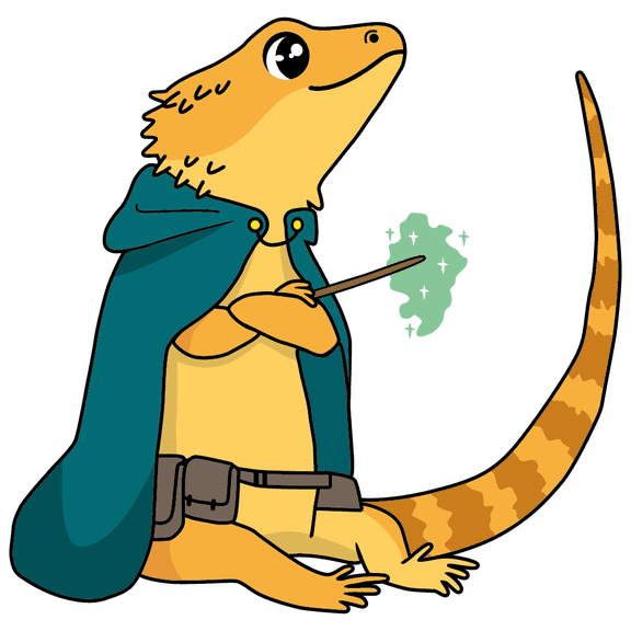 Armadillo Lizard Wearing Blue Cape & Magic Wand Home Bedroom Wall Decoration Sticker 25" x 25" Cartoon Art Wizard Reptile Animal Design Vinyl Adhesive Wall Decal