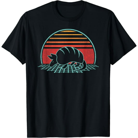 Armadillo Lover Animal Retro Vintage 80s Style Softstyle Unisex T-Shirt,Black Color,Size 2T