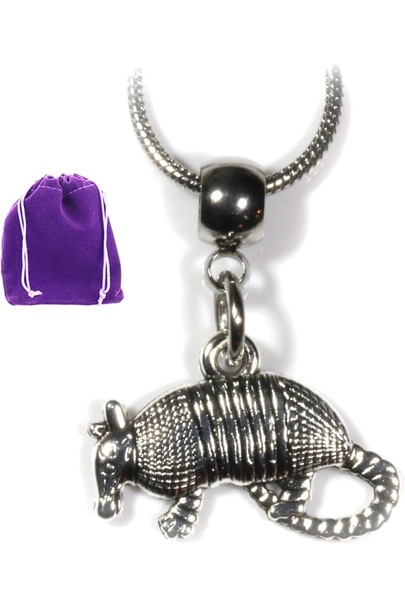 Armadillo Necklace - Armadillo Gifts and Souvenirs as Great Armadillo Jewelry Stainless Steel Snake Chain or Armadillo Ornament for the Armadillo Elite and Armadio Portatile as Mighty the Armadillo