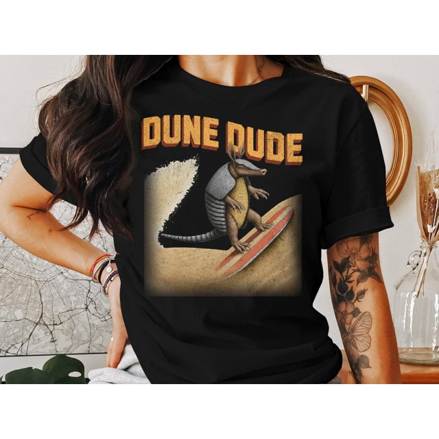 Armadillo Surfing TShirt, Cool Desert Surf Graphic Tee, Unique Animal