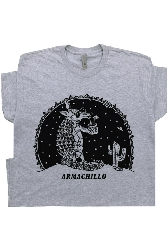 Armadillo T Shirt Armachillo Cool UFO Graphic Shirts Weird Tee for Men Women Cute Jackalope Desert Theme Cactus Santa Fe New Mexico