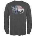 thumbnail image 1 of Armadillo Texas State Flag Distressed Silhouette Mens Long Sleeve T Shirt Deep Heather MD, 1 of 1