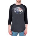 thumbnail image 1 of Armadillo Texas State Flag Distressed Silhouette Mens Raglan T Shirt Heather Black-Black X-LG, 1 of 1
