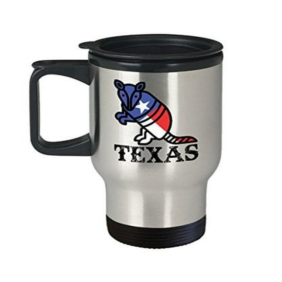 Armadillo Travel Mug - Texas - Texan Themed Gifts -14 Oz Stainless Steel Coffee Cup