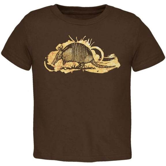 Armadillo Watercolor Splatter Toddler T Shirt Brown 4T