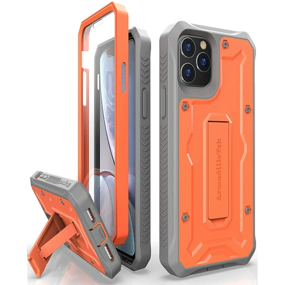 ArmadilloTek Vanguard Compatible with iPhone 11 Pro Max Case (6.5 inches) Military Grade Full-Body Rugged with Kickstand and Built-in Screen Protector - Orange