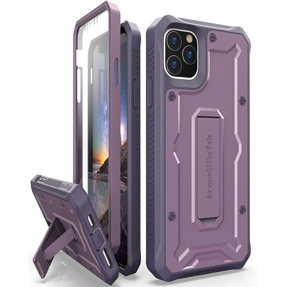 ArmadilloTek Vanguard Compatible with iPhone 11 Pro Max Case (6.5 inches) Military Grade Full-Body Rugged with Kickstand and Built-in Screen Protector - Purple