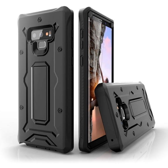 ArmadilloTek Vanguard Designed for Samsung Galaxy Note 9 Case (2018 Release) Military Grade Full-Body Rugged with Built-in Screen Protector & Kickstand - Black