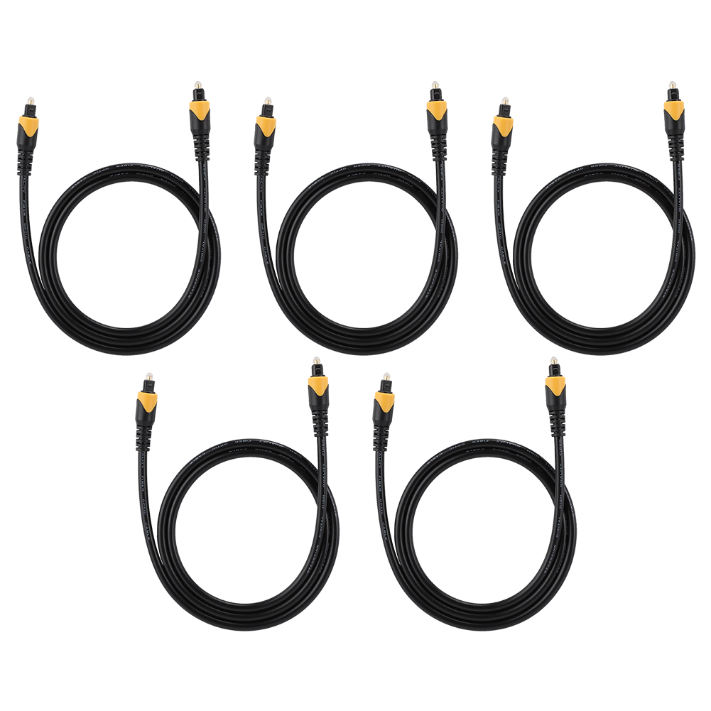 Armadurra 5x 1m/3.3ft SPDIF Toslink Square Port Cables for TV & Speaker