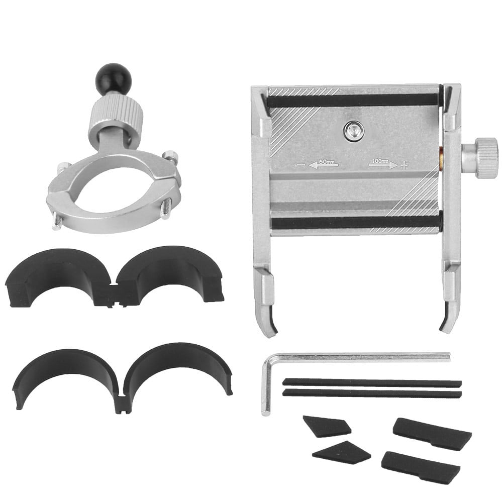 Armadurra Silver Motorcycle Bike Handlebar Phone Mount, Secure