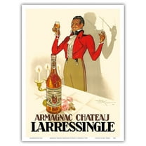Armagnac Chateau Larressingle - French Brandy - Vintage Advertising Poster by Henri Le Monnier c.1938 - Master Art Print (Unframed) 9in x 12in