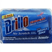Brillo Estracell No Scratch Wedge Edge Scrub Sponge - 3ct - Blue, Kitchen Cleaning, Nonstick Pans-Cookware, Glass Cooktops, Granite, Stainless Steel