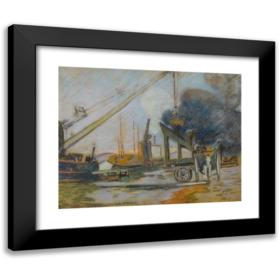 Armand Guillaumin 14x12 Black Modern Framed Museum Art Print Titled - Quai De La Rapee, Paris (1884)