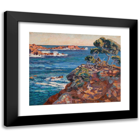 Armand Guillaumin 14x12 Black Modern Framed Museum Art Print Titled - Seaside in Agay (circa 1900)