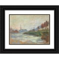 thumbnail image 1 of Armand Guillaumin 18x14 Black Ornate Wood Framed Double Matted Museum Art Print Titled - Confluence of the Marne and the Seine, Island of France (1885), 1 of 5