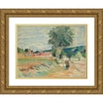 thumbnail image 1 of Armand Guillaumin 24x19 Gold Ornate Framed and Double Matted Museum Art Print Titled - Ile De France Landscape (1897), 1 of 4