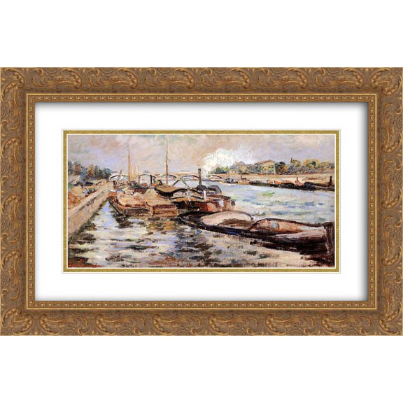 Armand Guillaumin 2x Matted 24x16 Gold Ornate Framed Art Print 'The Seine'