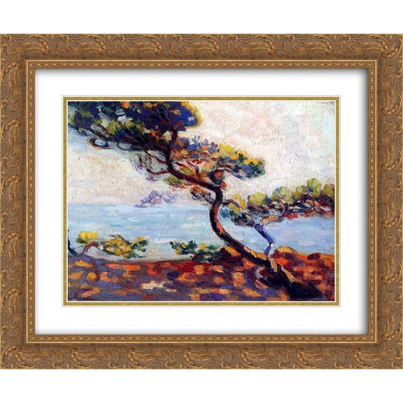 Armand Guillaumin 2x Matted 24x20 Gold Ornate Framed Art Print 'Dans le Midi'