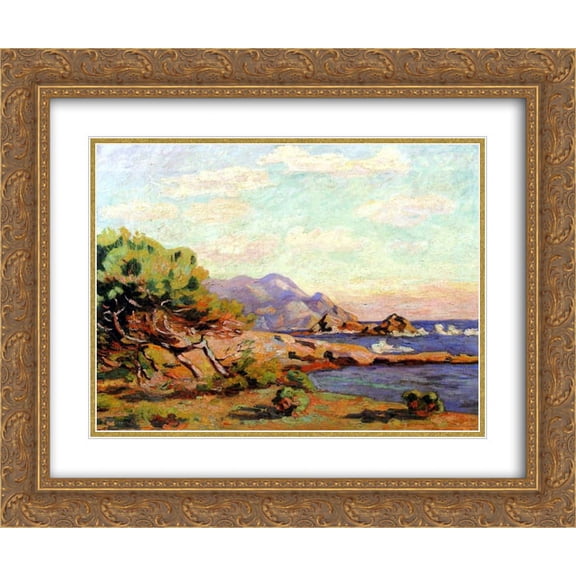 Armand Guillaumin 2x Matted 24x20 Gold Ornate Framed Art Print 'La Pointe du Lou Gaou'