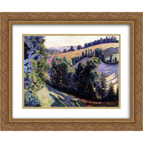 Armand Guillaumin 2x Matted 24x20 Gold Ornate Framed Art Print 'Landscape at Pontgibaud'
