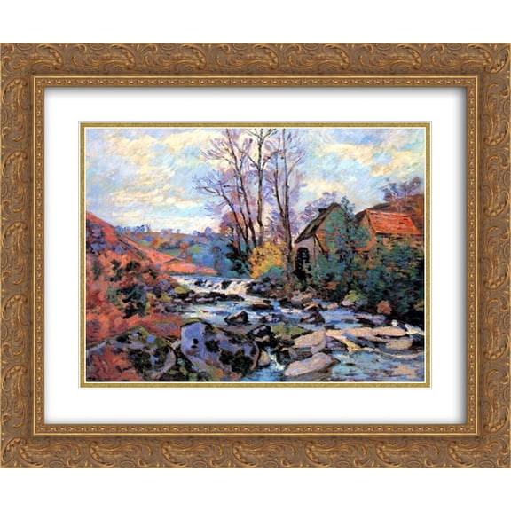 Armand Guillaumin 2x Matted 24x20 Gold Ornate Framed Art Print 'Moulin Bouchardon, Crozant'
