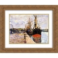 thumbnail image 1 of Armand Guillaumin 2x Matted 24x20 Gold Ornate Framed Art Print 'Vue de port', 1 of 2