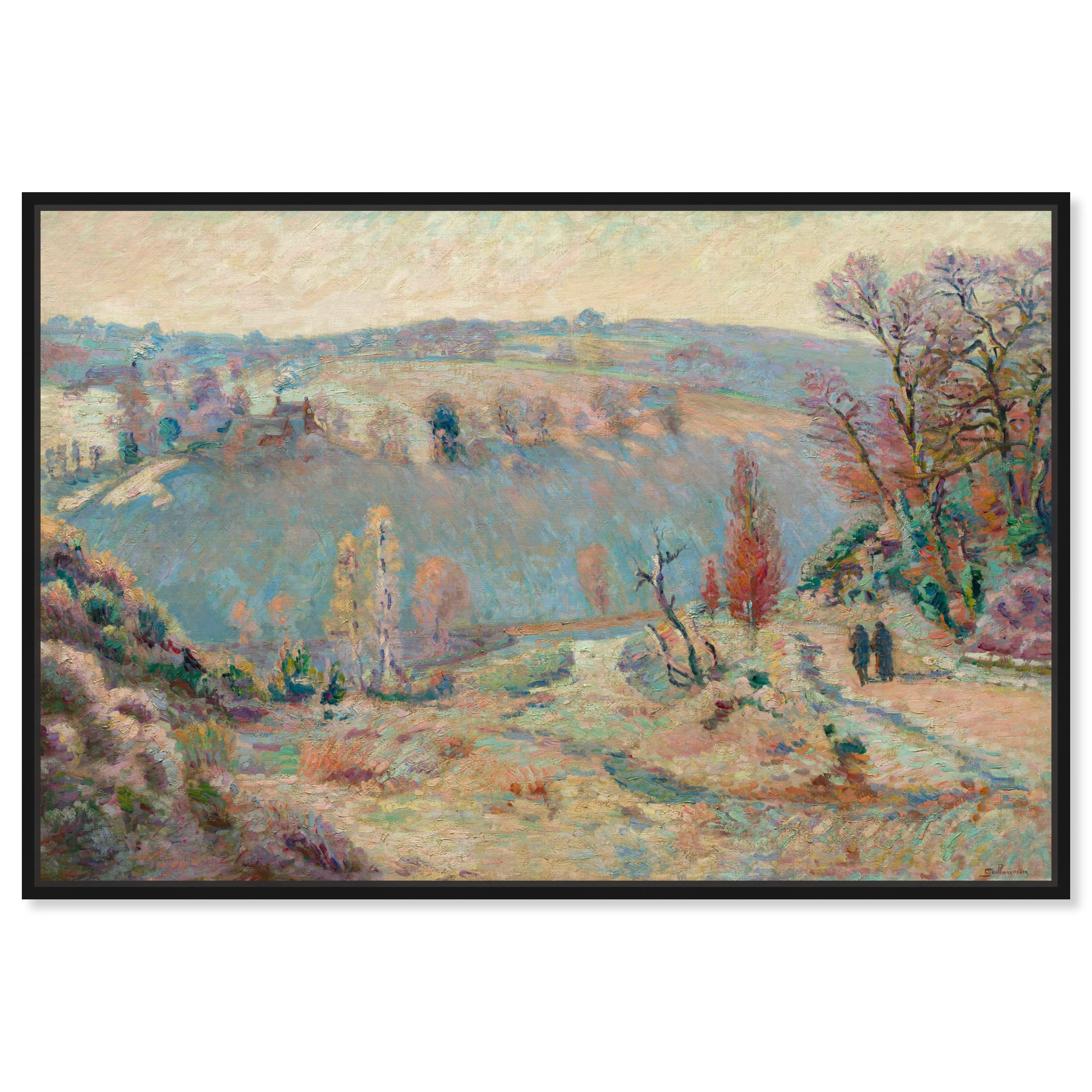 Armand Guillaumin Valley Landscape Canvas Print with Black Frame