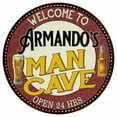 thumbnail image 1 of Armando's Man Cave 14" Round Metal Sign Kitchen Bar Wall Decor 100140035373, 1 of 1