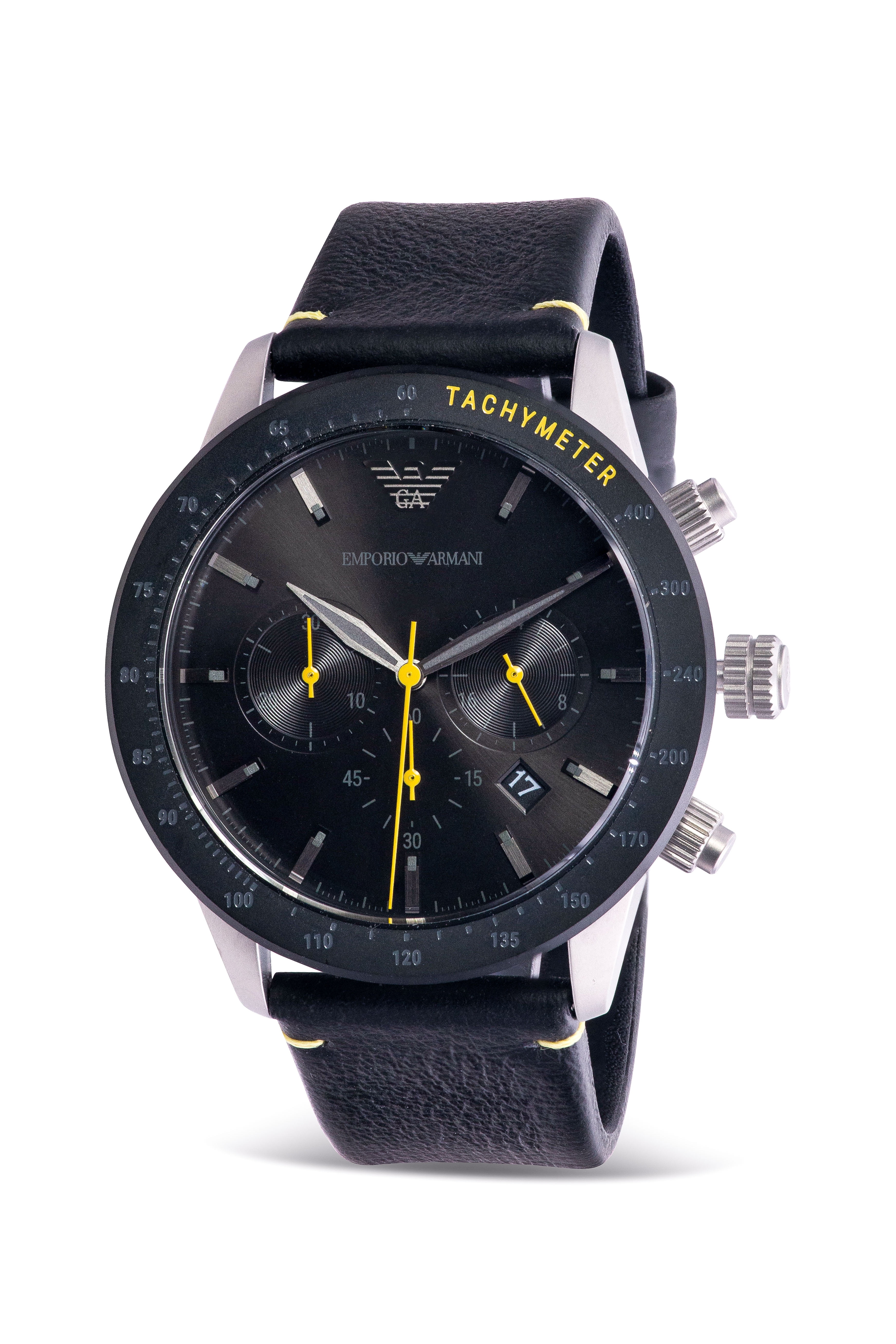 Emporio Armani Chronograph Leather Mens Watch AR11325 - Walmart.com