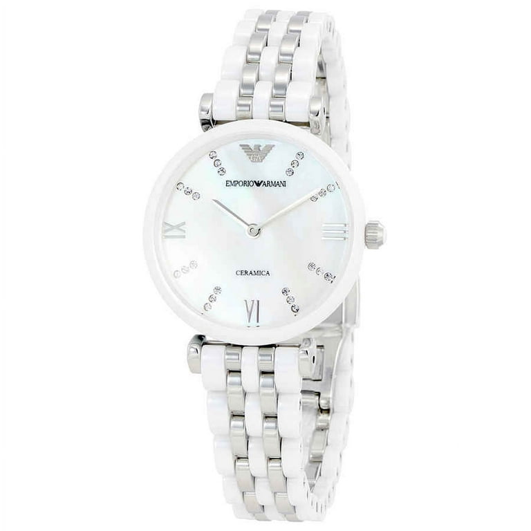 Armani Ceramica Mother of Pearl Dial Ladies Watch AR1488