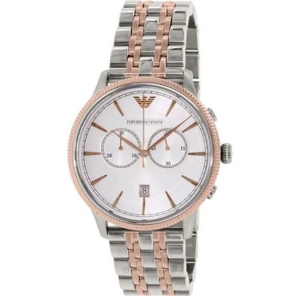 Emporio Armani Alpha Men's Silver and Rose Gold two-tone Quartz Watch AR1826