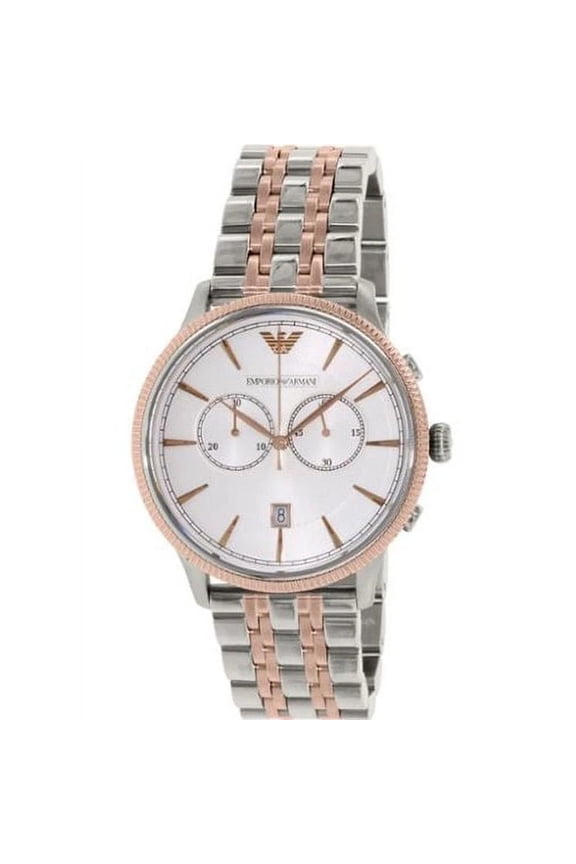 Emporio Armani Alpha Men's Silver and Rose Gold two-tone Quartz Watch AR1826