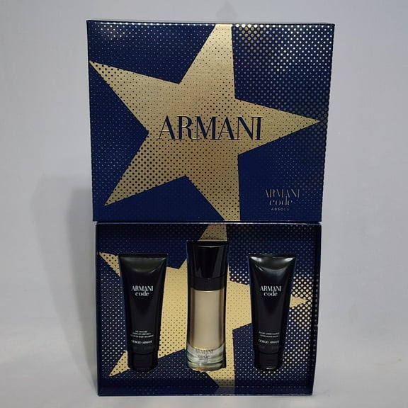 Armani Code Absolu by Giorgio Armani 3PCs Men Set, 2.0 oz + AS Balm + Shampoo