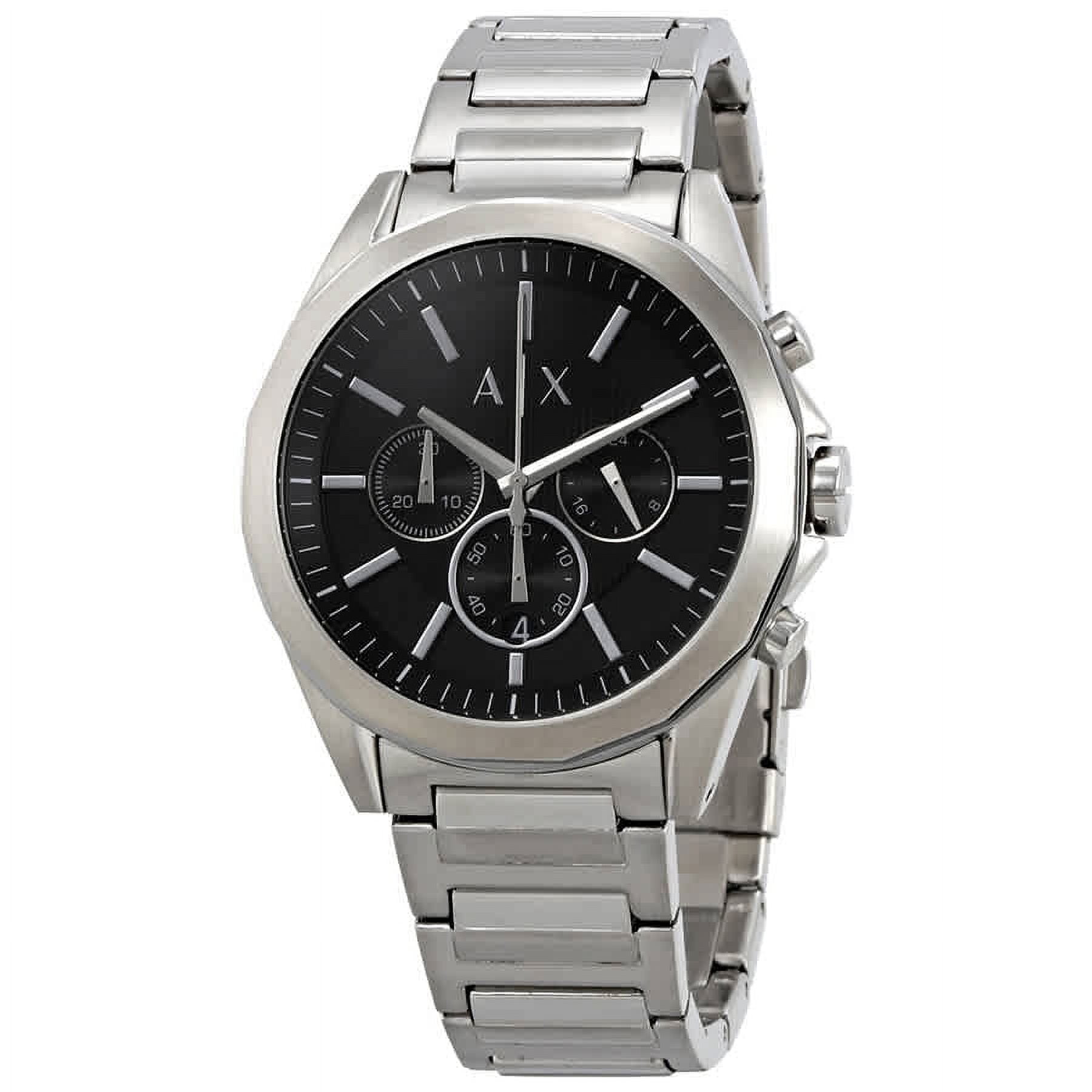 Armani Exchange Black Chronograph Dial Stainless Steel Men s Watch