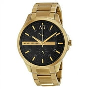 Armani Exchange Black Dial Gold PVD Mens Watch AX2122