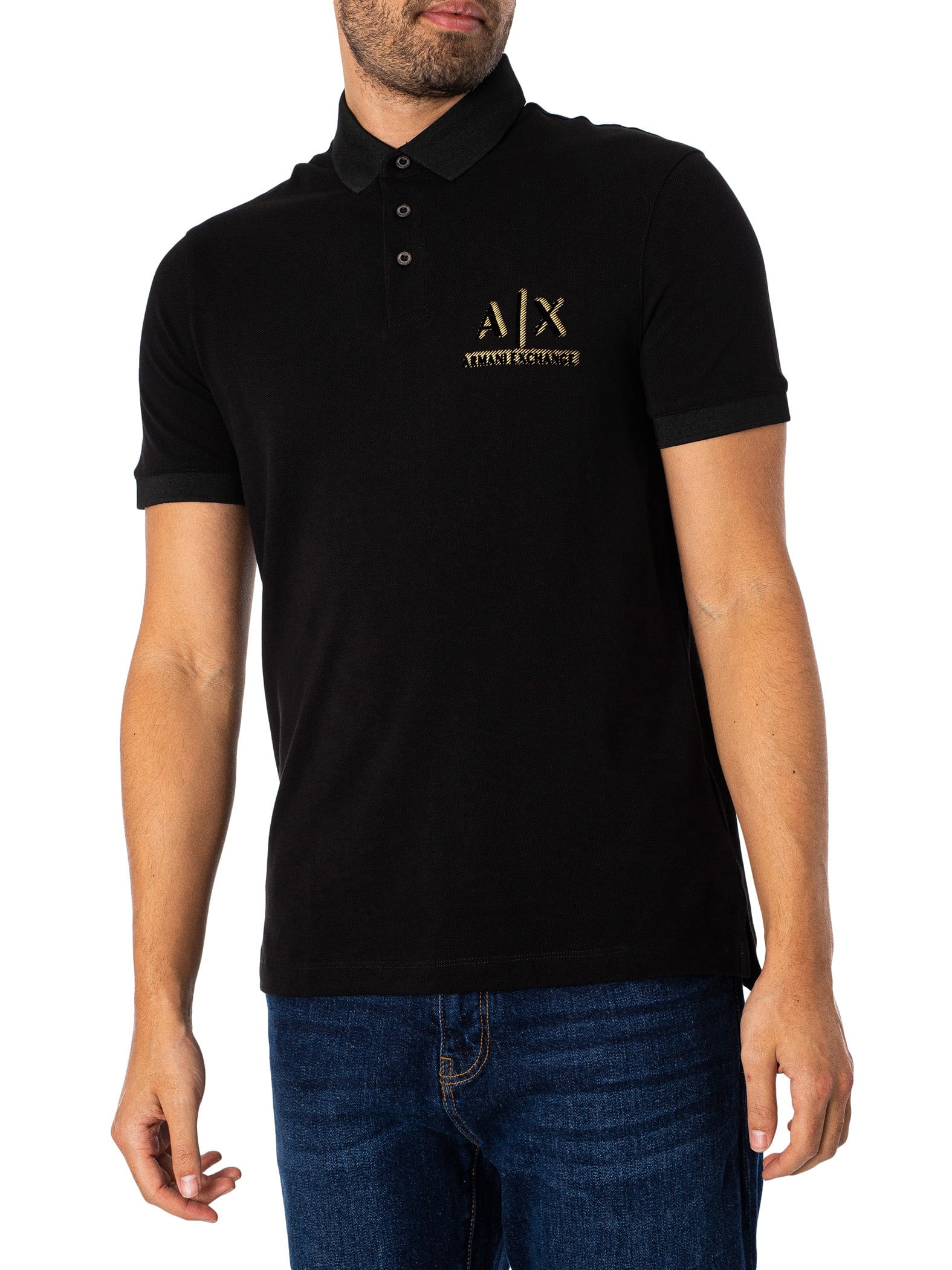Armani Exchange Chest Logo Polo Shirt Black Jordan Ubuy