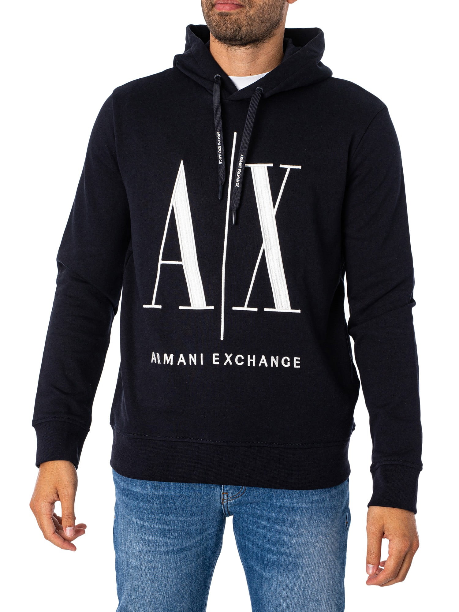 Blue best sale armani hoodie