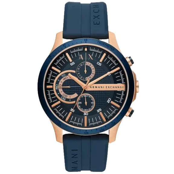 Armani Exchange Hampton Chronograph AX2440 Blue Dial & Silicone Strap Mens Watch
