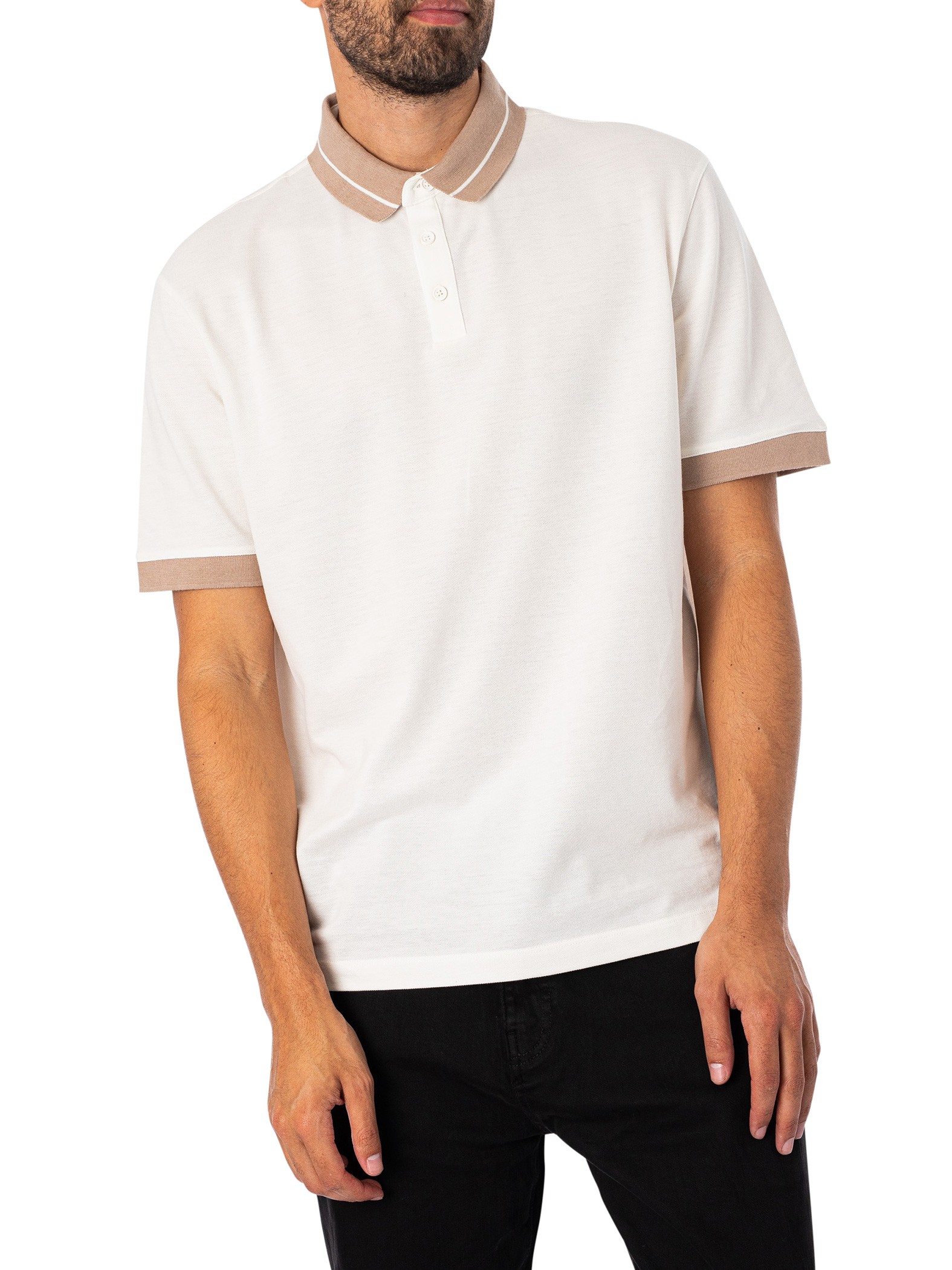Armani exchange white polo best sale