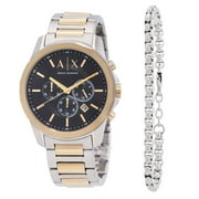 Armani Exchange Banks Chronograph Quartz Black Dial Mens Watch AX7148SET