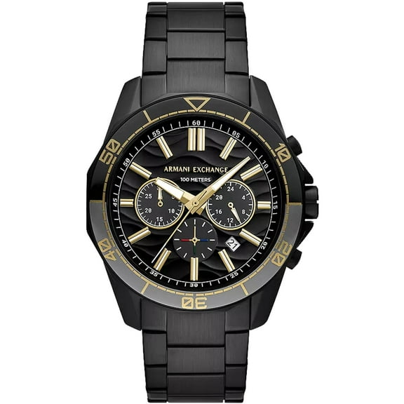 Armani Exchange Men's Chronograph Stainless Steel Watch - Black