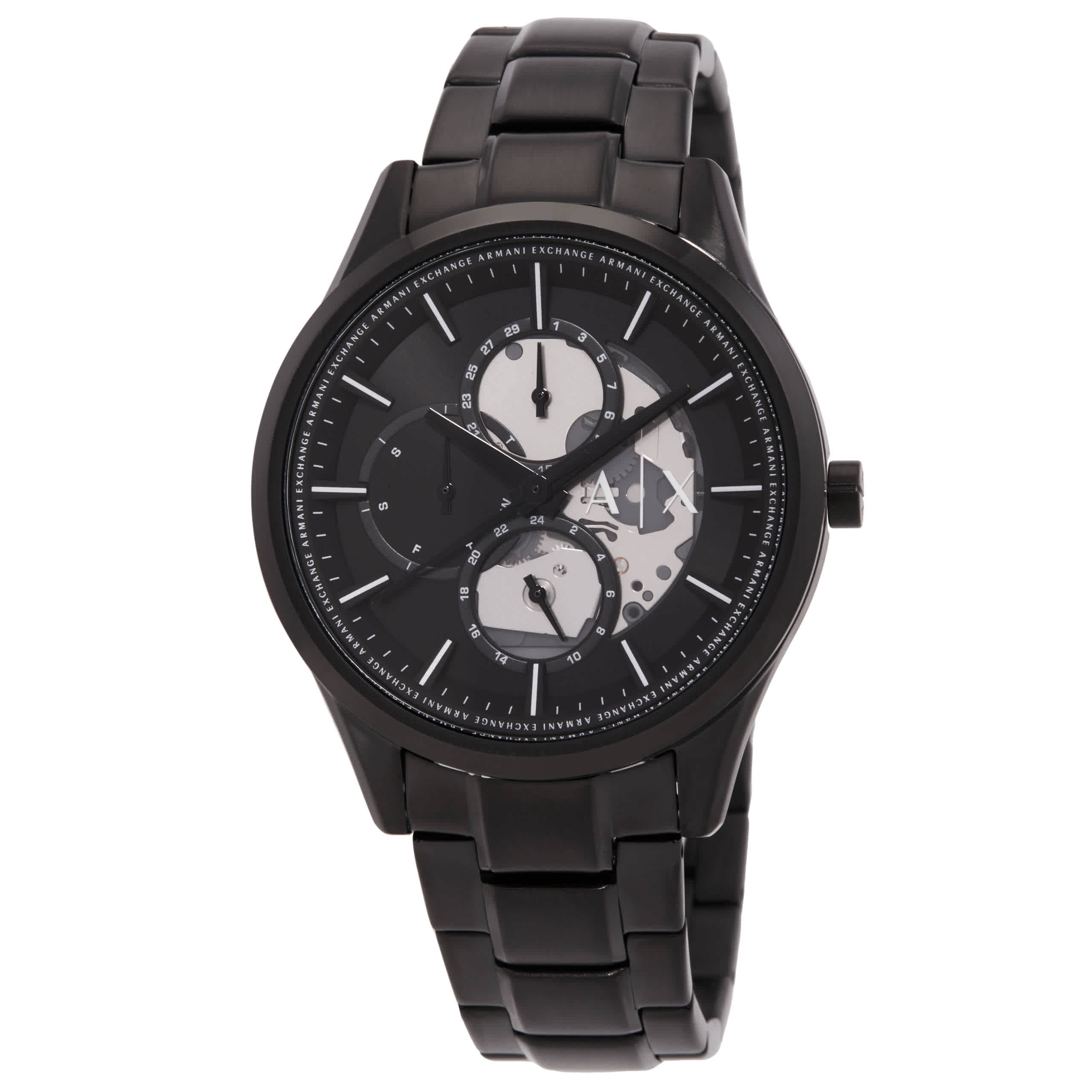 NWT Armani Exchange Quartz Black Dial Men\'s Watch and Chain Necklace Set 61VgbZgSz7L._AC_UY900_.jpg main image 4