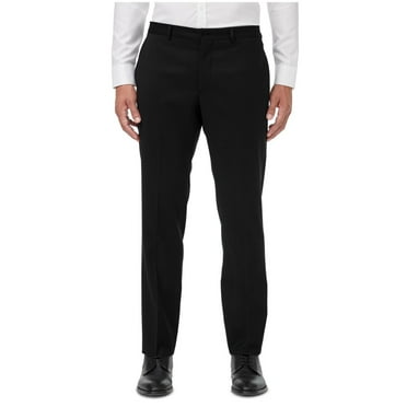 Armani Mens Slim Fit Solid Dress Pants Slacks, Black, 38W x 28L