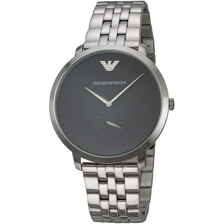 NEW* Emporio Armani newest Quartz Black Dial Stainless Steel Men's Watch