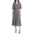 thumbnail image 1 of Armani Womens Chevron Print A-line Dress, Grey, 40 (US 4), 1 of 1